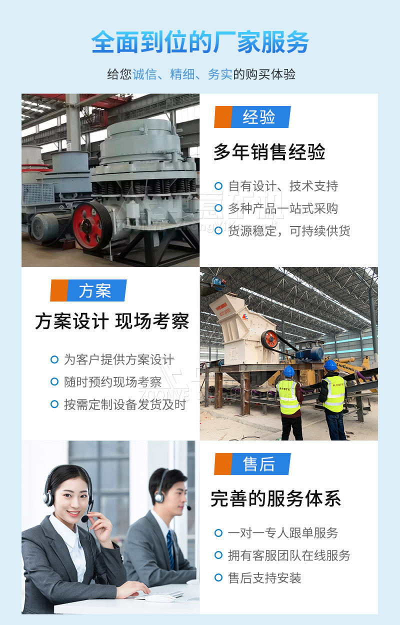 中意礦機(jī)制砂機(jī)提供售前、售中、售后服務(wù)